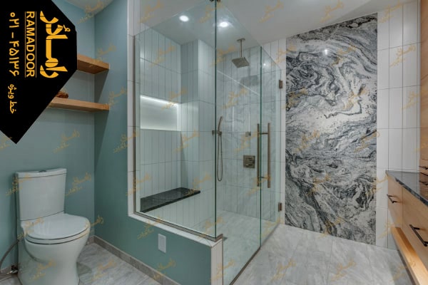 درب شیشه ای لولایی سرویس بهداشتی